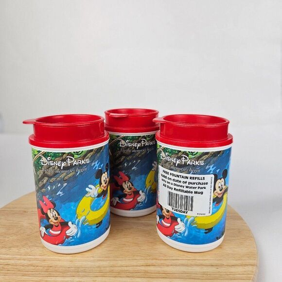 Disney Other - Disney Parks Travel Cup Mug Lot 3 Walt Disney World Whirley Mickey Souvenir WDW